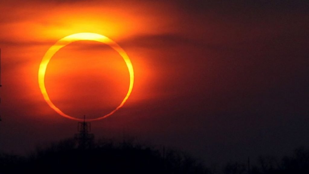 Eclipse solar anular. Anillo de fuego