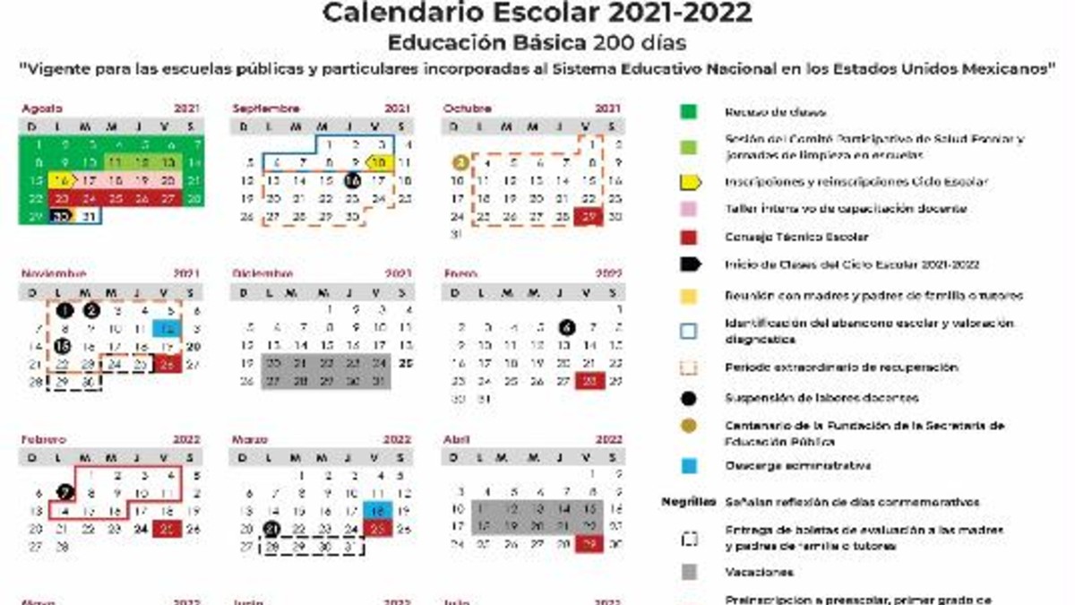 Diario Oficial Calendario Escolar 2021 A 2022 Sep Pdf.Calendario Escolar 2021 2022 De La Sep Fechas Clave Del Proximo Ciclo Escolar Union Cdmx