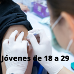 Vacunación a adultos de 18 a 29 años
