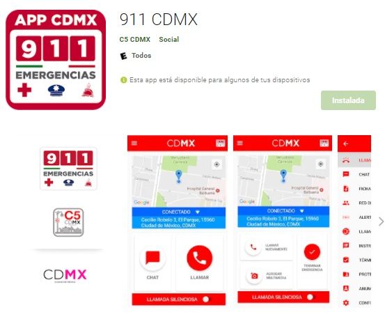 apps de sismos. 911 CDMX