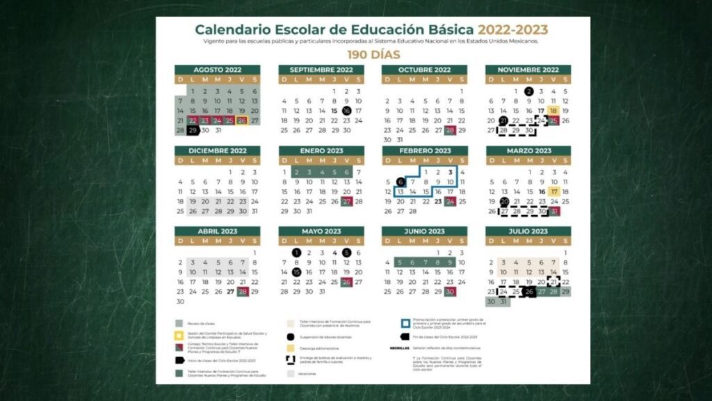 calendario ciclo escolar 2022 a 2023 sep